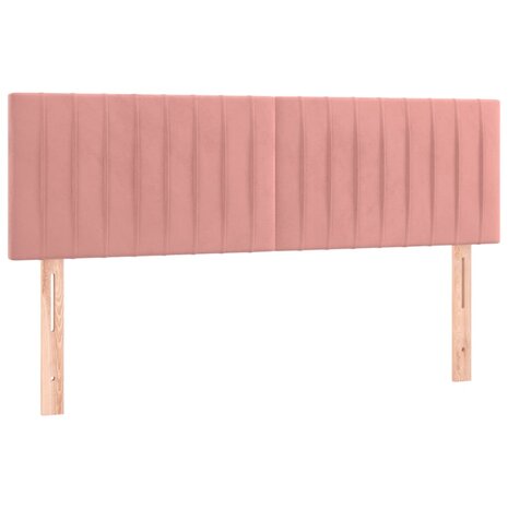 Boxspring met matras fluweel roze 140x200 cm 6