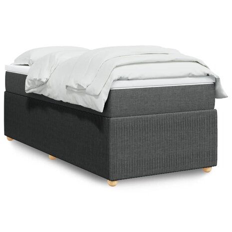 Boxspring met matras stof donkergrijs 80x200 cm 1