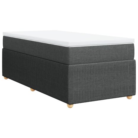 Boxspring met matras stof donkergrijs 80x200 cm 2