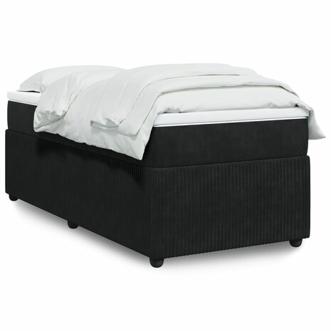 Boxspring met matras fluweel zwart 80x200 cm 1
