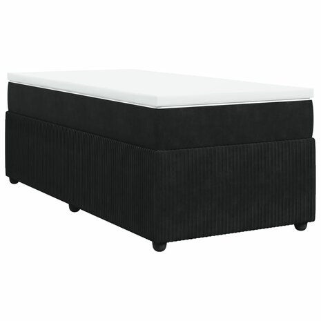 Boxspring met matras fluweel zwart 80x200 cm 2