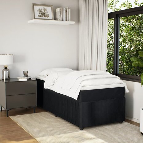 Boxspring met matras fluweel zwart 80x200 cm 3