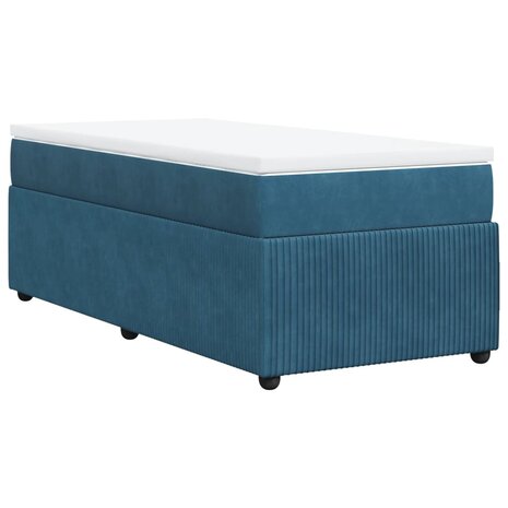 Boxspring met matras fluweel donkerblauw 80x200 cm 6