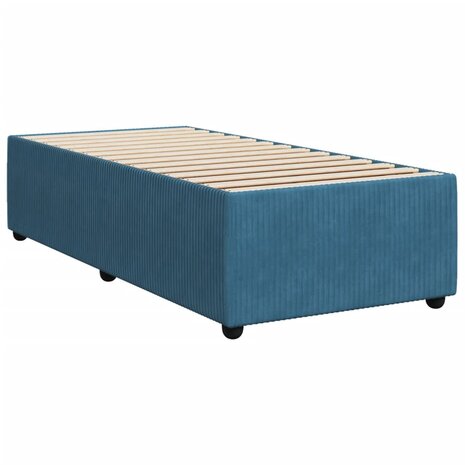 Boxspring met matras fluweel donkerblauw 80x200 cm 7