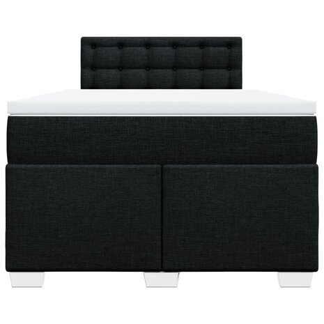 Boxspring met matras stof zwart 120x200 cm 4