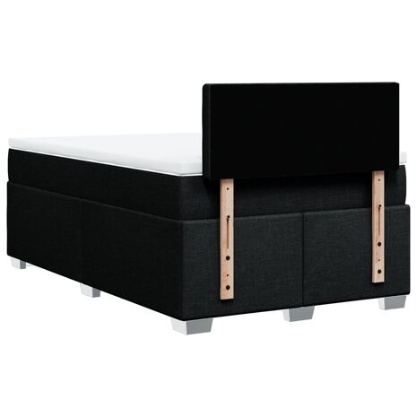 Boxspring met matras stof zwart 120x200 cm 6