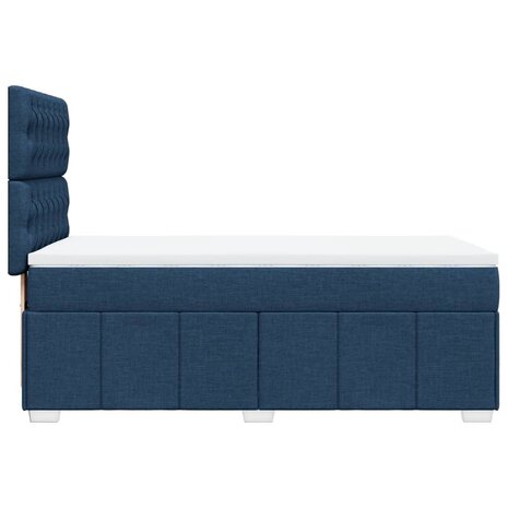 Boxspring met matras stof blauw 80x200 cm 5