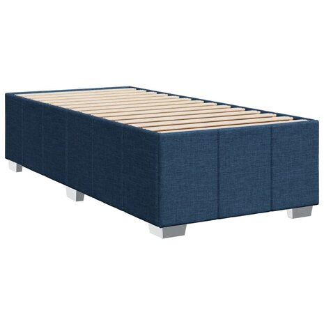 Boxspring met matras stof blauw 80x200 cm 8
