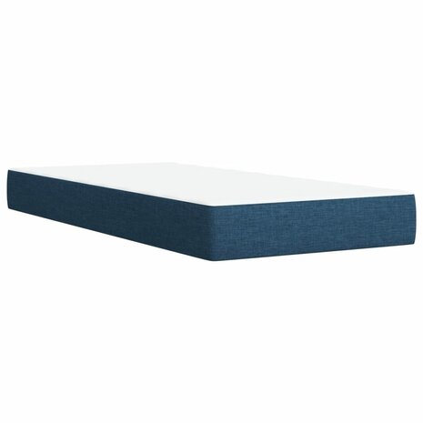 Boxspring met matras stof blauw 80x200 cm 9