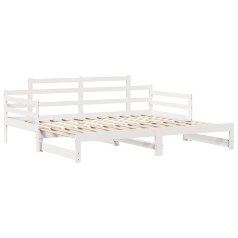 Slaapbank met onderschuifbed/lades zonder matras 90x190 cm wit 5