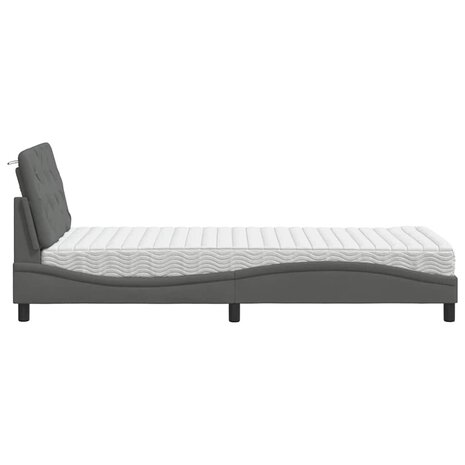 Bed met matras stof donkergrijs 80x200 cm 6