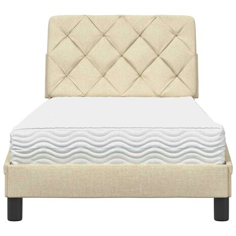 Bed met matras stof crèmekleurig 80x200 cm 5