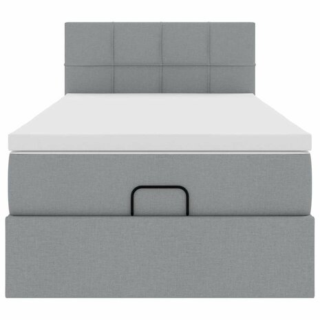 Bed met matras 90x200 cm stof lichtgrijs 7