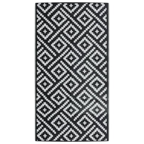 Buitenkleed ARAKIL 80x150 cm PP wit en zwart 2