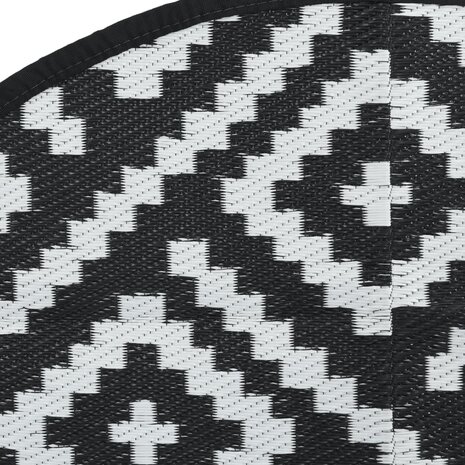 Buitenkleed ARAKIL Ø160 cm polypropeen wit en zwart 5