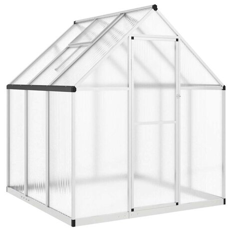 Tuinkas met basisframe 169x169x195 cm aluminium zilverkleurig 2