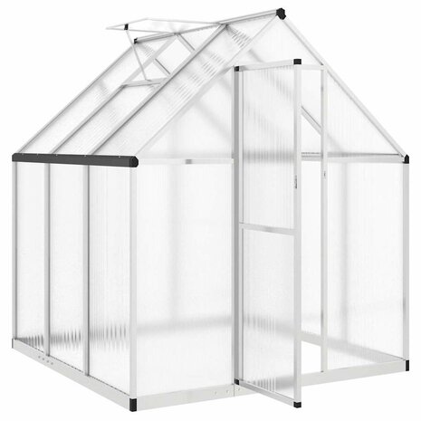 Tuinkas met basisframe 169x169x195 cm aluminium zilverkleurig 6