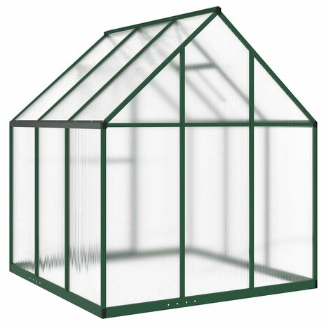 Tuinkas met basisframe 169x169x195 cm aluminium groen 5