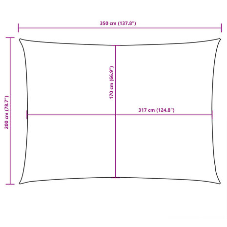 Zonnescherm rechthoekig 2x3,5 m oxford stof oranje 9