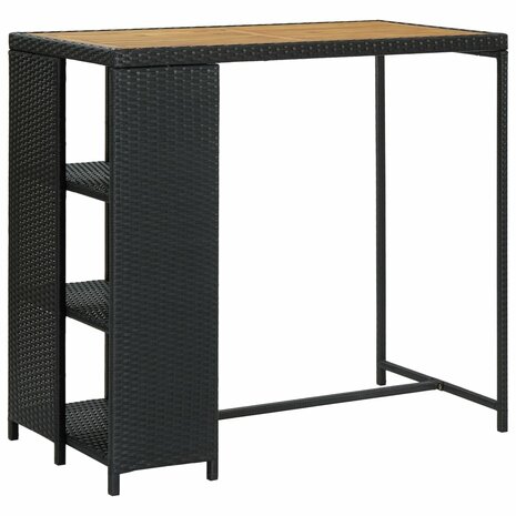 5-delige Tuinbarset met kussens poly rattan zwart 5
