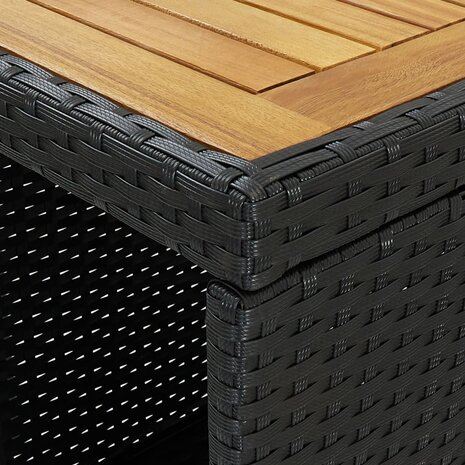 5-delige Tuinbarset met kussens poly rattan zwart 7