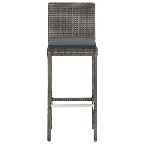 3-delige Tuinbarset massief acaciahout en poly rattan grijs 6