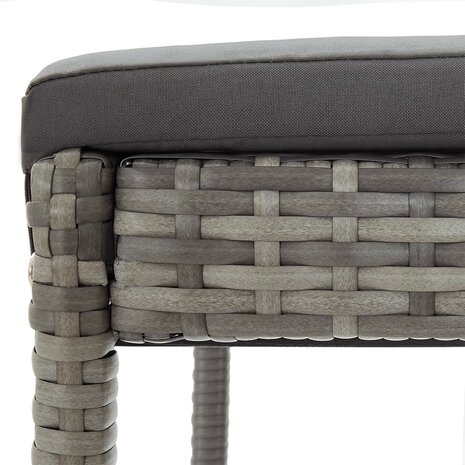 3-delige Tuinbarset massief acaciahout en poly rattan grijs 9