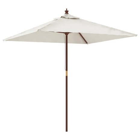 Parasol met houten paal 198x198x231 cm zandkleurig 2