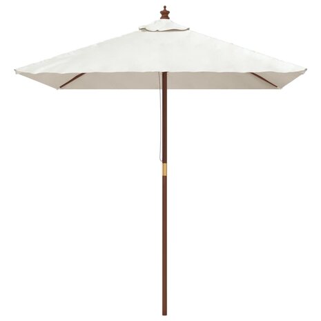Parasol met houten paal 198x198x231 cm zandkleurig 3