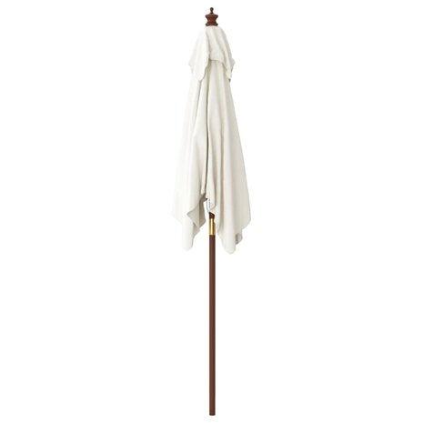 Parasol met houten paal 198x198x231 cm zandkleurig 4