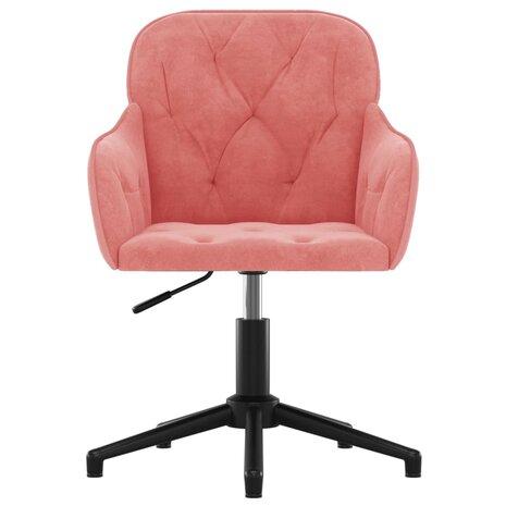 Kantoorstoel draaibaar fluweel roze 3