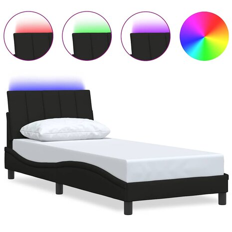 Bedframe zonder matras 80x200 cm stof zwart 2