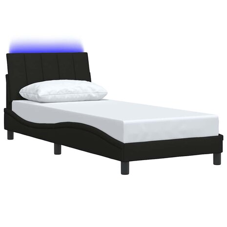 Bedframe zonder matras 80x200 cm stof zwart 5
