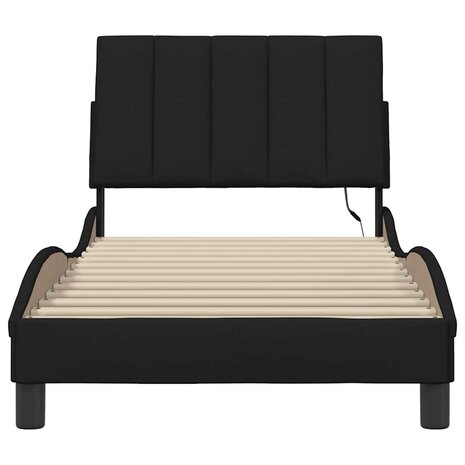 Bedframe zonder matras 80x200 cm stof zwart 6