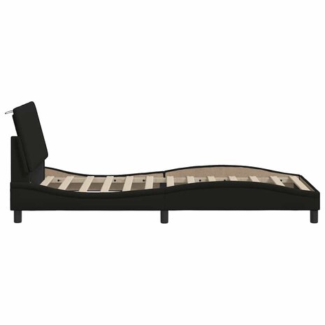 Bedframe zonder matras 80x200 cm stof zwart 7