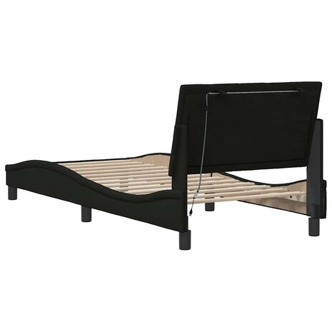 Bedframe zonder matras 80x200 cm stof zwart 8