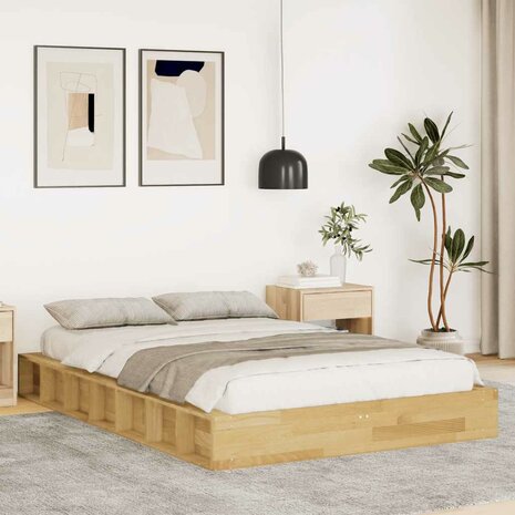Bedframe zonder matras 120x200 cm massief hout eiken 1
