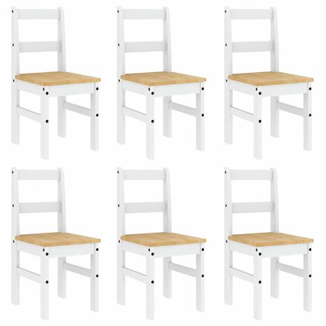 7-delige Eethoek Panama massief grenenhout wit 4