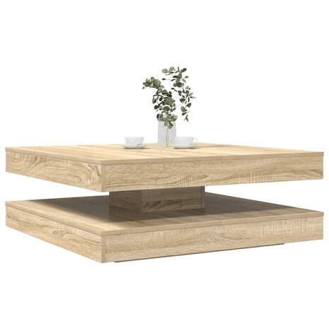 Salontafel 360 graden draaibaar 90x90x34,5 cm sonoma eikenkleur 1