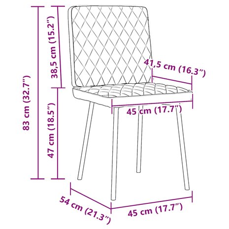 Eetkamerstoelen 2 st fluweel wijnrood 9