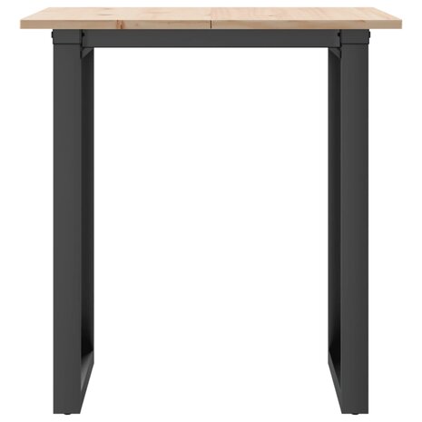 Eettafel O-frame 60x60x75 cm massief grenenhout en gietijzer 4