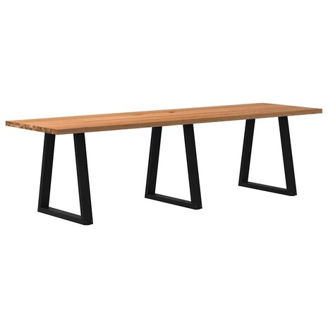 Eettafel rechthoekig 280x80x74 cm massief eikenhout lichtbruin 1