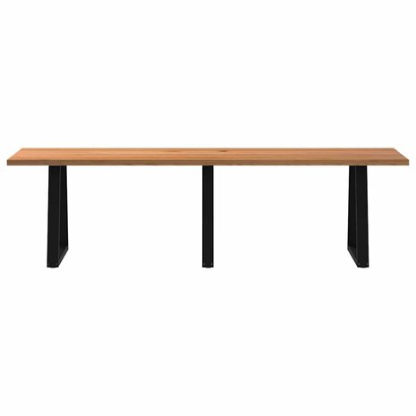 Eettafel rechthoekig 280x80x74 cm massief eikenhout lichtbruin 4