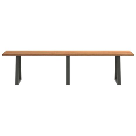 Eettafel met natuurlijke rand 320x80x74 cm massief eikenhout 3