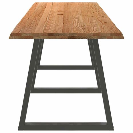 Eettafel met natuurlijke rand 320x80x74 cm massief eikenhout 4