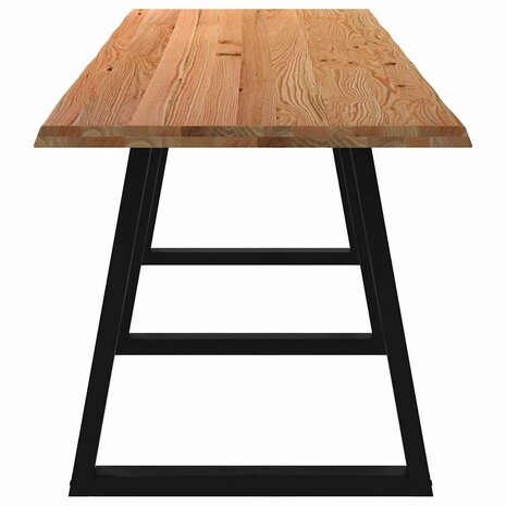 Eettafel met natuurlijke rand 320x80x74 cm massief eikenhout 4