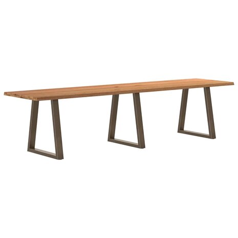 Eettafel met natuurlijke rand 320x80x74 cm massief eikenhout 1