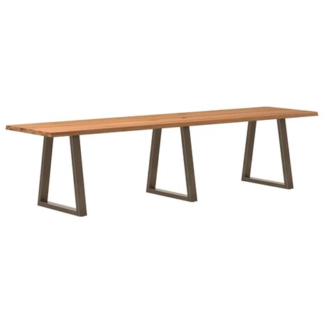 Eettafel met natuurlijke rand 320x80x74 cm massief eikenhout 5