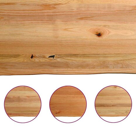 Eettafel met natuurlijke rand 320x80x74 cm massief eikenhout 9