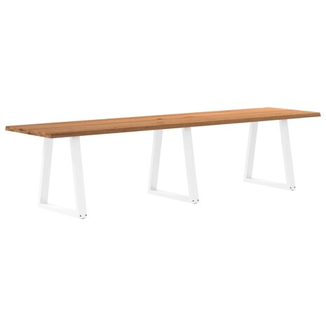Eettafel met natuurlijke rand 320x80x74 cm massief eikenhout 1
